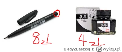 BiedyZBaszkoj - Uwaga do pentel brush sign pen.

japoniec wymaga srednio 8zl za taki ...