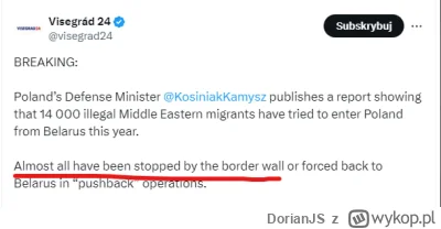 DorianJS - >@Stabilizator: I jak się okazało Tusk miał rację mur okazał się kolejnym ...