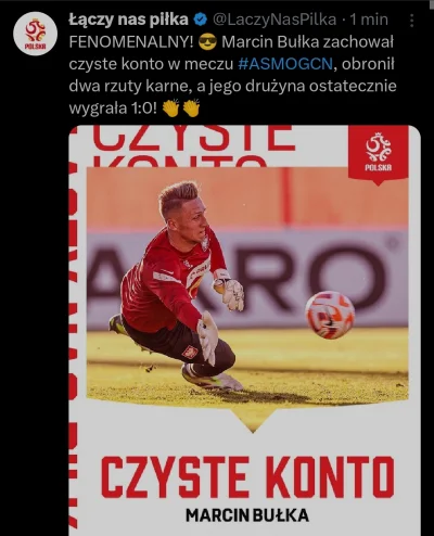 WykopowyInterlokutor - Świetny mecz Marcina Bułki.
#reprezentacja  #mecz #pilkanozna ...