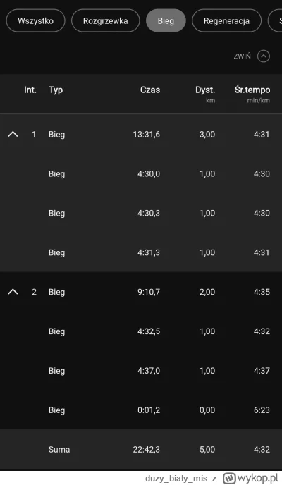 duzybialymis - @duzybialymis tutaj poszczególne kilometry ᕦ(òóˇ)ᕤ