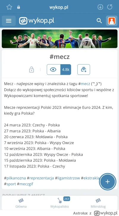 Astrolux - #mecz #wykop #moderacjacontent

Nie wiem, kto się tym zajmuje, ale chyba c...