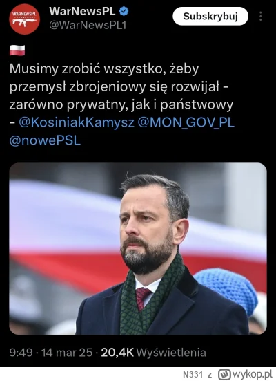 N331 - Kosiniak Kamysz identyfikuje się jako osoba opozycyjna ( ͡° ͜ʖ ͡°) Nie ma dowo...