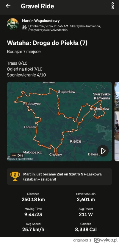 criginold - Dzisiaj na Zwift pobiłem swój rekord średnich watów przez 30min, który te...