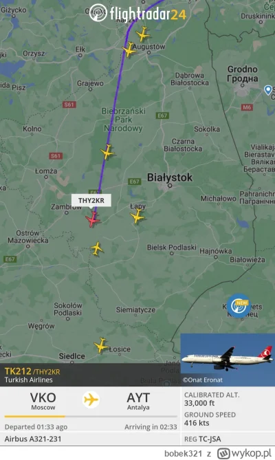 bobek321 - @mexxl Te 6 samolotów leci z Rosji lub Wilna do Turcji.