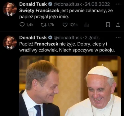 JanDzbanPL - I tak chyba nic nie przebija Tuska szkalujacego jednego dnia papieża a z...