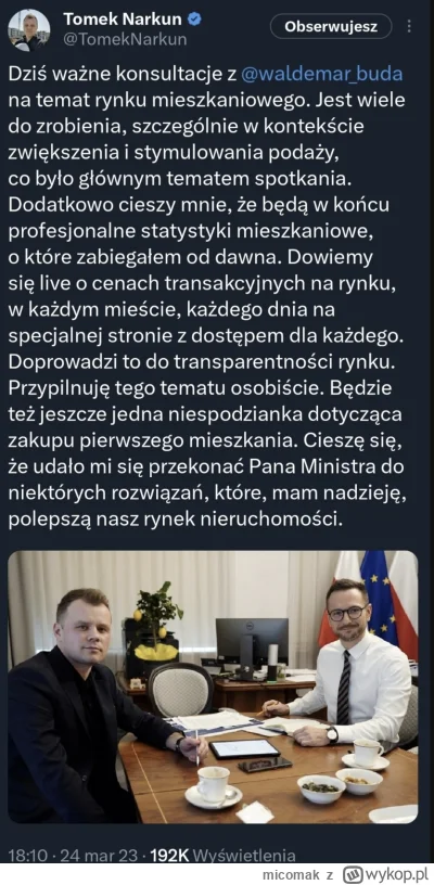 micomak - @mickpl od pana tomka to ty się odteguj , bo to specjalista który ministrom...