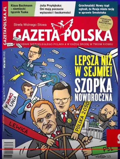 sznioo - nowa okładka gazety pisowskiej - wszyscy się kłócą a morawiecki rozdaje pini...