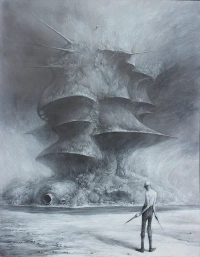 Periplanomeno_Asteri - Kolejna praca na podstawie dawnego digitalu. Tusz, gwasz, kred...