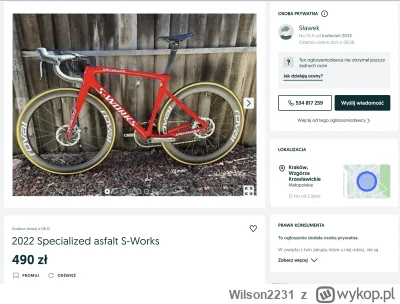 Wilson2231 - Mirki komus nie zginął rower? https://www.olx.pl/d/oferta/2022-specializ...