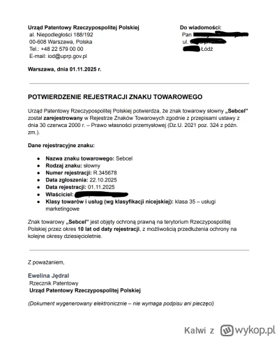 Kalwi - Bakłażan nie zarejestrował nawet znaku towarowego do którego mam teraz pełne ...