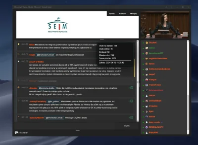 WykopX - Standardowy układ czatu ze streamem w prawym górnym rogu