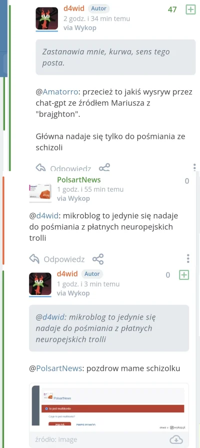 PolsartNews - XDDDD Nie moge z typa @d4wid . Jak się poczuł do mojej odpowiedzi, że a...