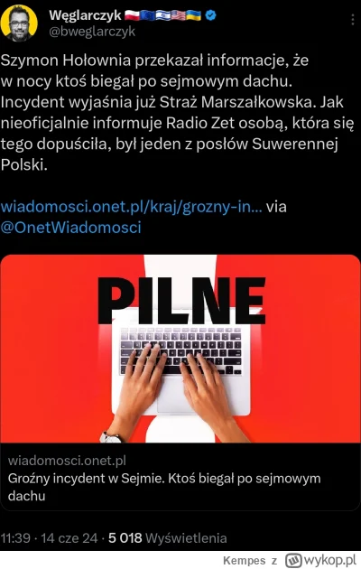 Kempes - #polityka #heheszki #bekazpisu #sejm #polska

Czyżby komuś po pijaku włączył...