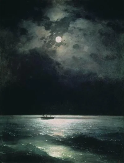 n.....a - #malarstwo Ivan Aivazovsky "The Black Sea at night", Original Title: Ночь н...