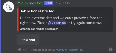 Korda - Człowiek chciałby pobawić się Midjourney, takim 4/10, ale nie może i zostają ...