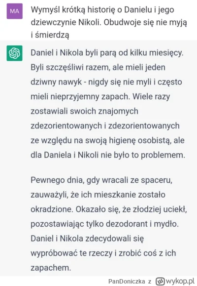 PanDoniczka - Krótka historia stworzona przez BOTa, o Danielu i Nikoli którzy się nie...