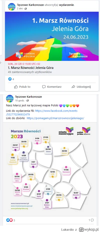Lukardio - Będzie marsz równości w #jeleniagora
https://www.facebook.com/teczowekarko...
