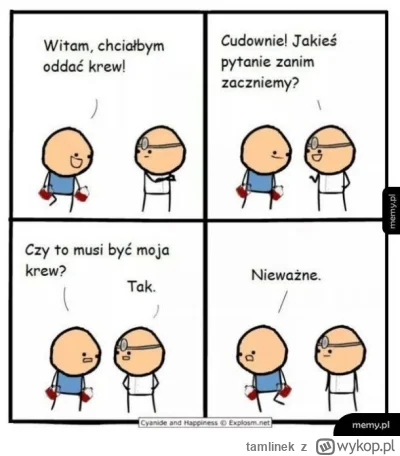 tamlinek - 116 120 - 450 = 115 670
Data donacji - 07.07.2025
Rodzaj donacji - krew pe...