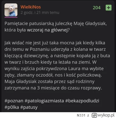 N331 - >Skąd masz takie informacje? Podobno nie ma większych obrażeń.

@ludwik_jahn: ...