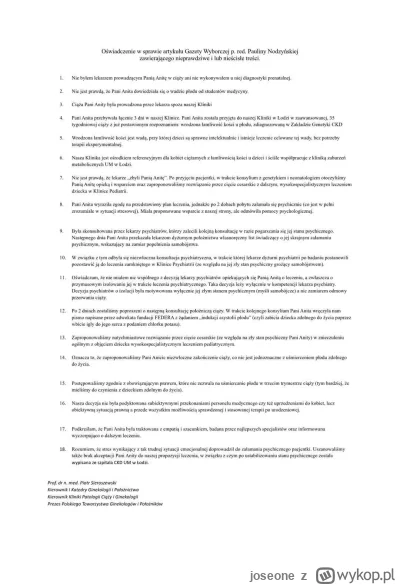 joseone - Bardzo istotne oświadczenie w tej sprawie. Aborcja może być w porządku, ale...