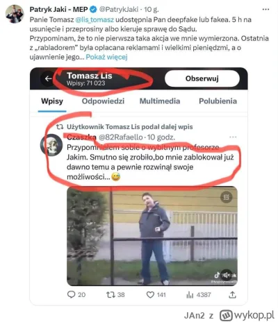 JAn2 - DEEPFAKE xD

Wybitny myśliciel, Patryk Jaki, odkrywa perły polskiego internetu...