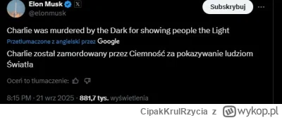 CipakKrulRzycia - #charliekirk #elonmusk 
co ten Elon