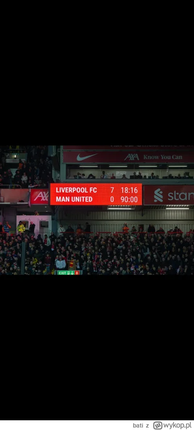 bati - ostatnie 4 mecze w lidze Liverpool 17-2 United :) 

#lfc #united #premierleagu...