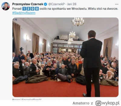 Amatorro - Coś dziwne to zdjęcie tłumu przed Czarnkiem. Część osób ostra - część poru...