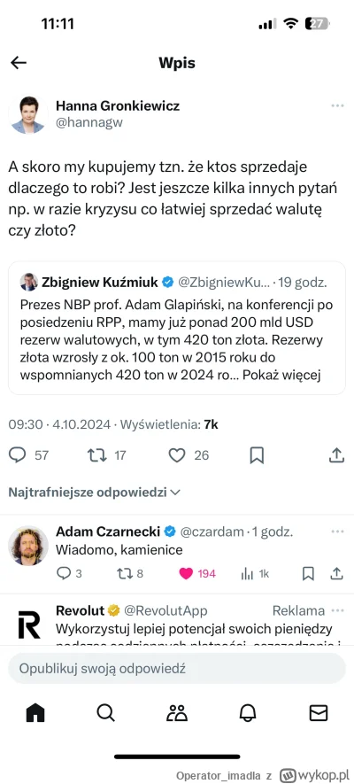 Operator_imadla - Nasza była gospodarz #warszawa uważa że w bankrutującym państwie ła...