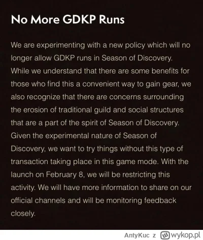 AntyKuc - #blizzard będzie banował za GDKP na Season of Discovery.
#worldofwarcraft #...
