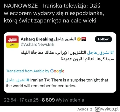 Adkos - Już po? 

#iran #izrael #wojna