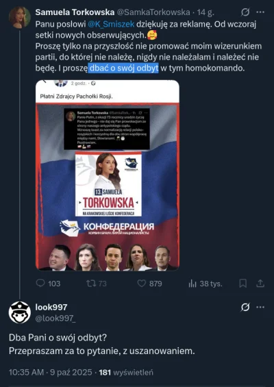 look997 - Zgadnij? Tak, zablokowała ta ruska pani.
#geje #lgbt #konfederacja #torkows...