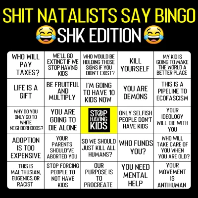 CommanderKeen - Bingo natalistyczne ze strony Stop Having Kids. Pewnie już było, ale ...