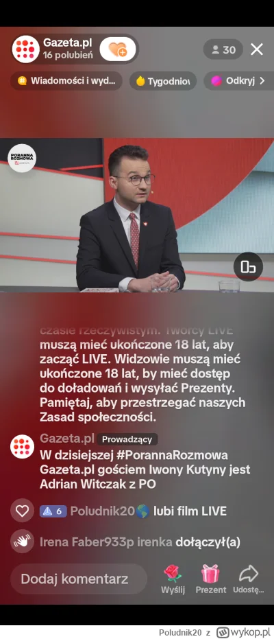 Poludnik20 - Adrian Witczak na tiktokowym kanale Gazeta.pl opowiada o żywieniu dojeli...