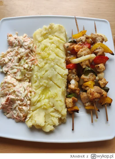 XAndreX - ziemniaki, szaszłyki drobiowe i surówka z pora

#gotujzwykopem