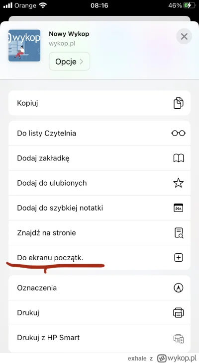 exhale - @Vader-Poland: wejdź na stronę wykop przez Safari kliknij przycisk udostępni...