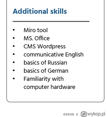 essos - Chcąc napisać w CV do "additional skills", jako jedno z umiejętności, coś w s...
