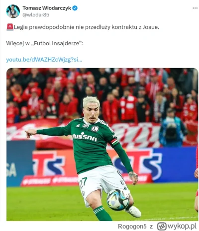 Rogogon5 - #mecz #legia Szkoda, bo mimo, że bywał irytujący to nadawał kolorytu lidze...