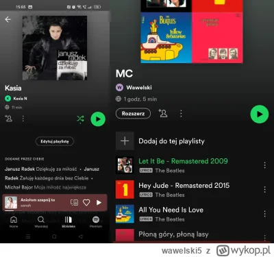 wawelski5 - Dlaczego playlista spotify wygląda różnie na dwóch telefonach oba Android...