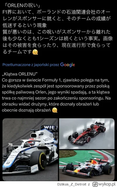 DzikusZDetroit - #f1 klątwa Kubiki zatacza coraz szersze kręgi, przeniosła się na Orl...