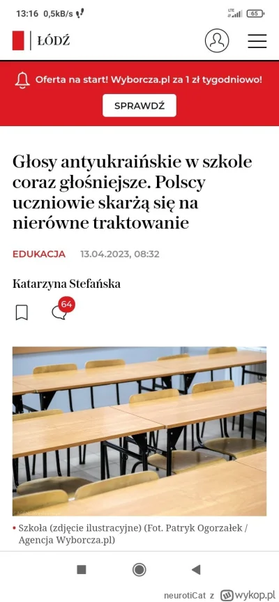 neurotiCat - Polscy uczniowie to ruskie onuce ( ͡º ͜ʖ͡º)

https://lodz.wyborcza.pl/lo...