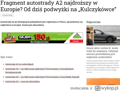 motocaina - Dziś na motocainie piszemy o najdroższych odcinkach autostrady w Europie ...