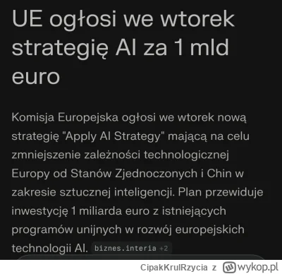 CipakKrulRzycia - #ai  #sztucznainteligencja #europa 
Ojej, aż tyle? 500 razy mniej n...