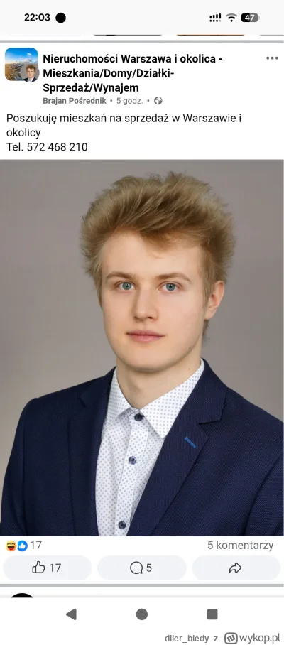 diler_biedy - #nieruchomosci 
Który to śmieszek ( ͡° ͜ʖ ͡°) brajan pośrednik xD