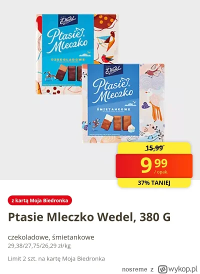 nosreme - Promo w biedrze na ptasie.