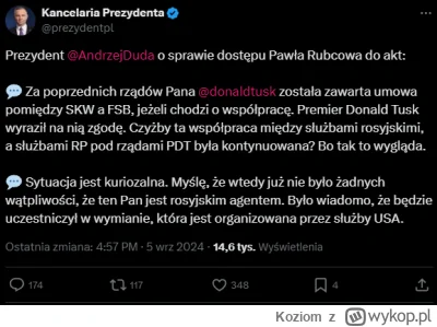 Koziom - Jakby podobne słowa wypowiedział Tusk, Hołownia itp. to już by cały internet...