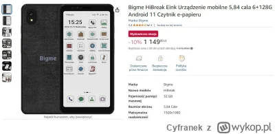 Cyfranek - Bigme HiBreak to smartfon z kolorowym ekranem z papieru elektronicznego. M...
