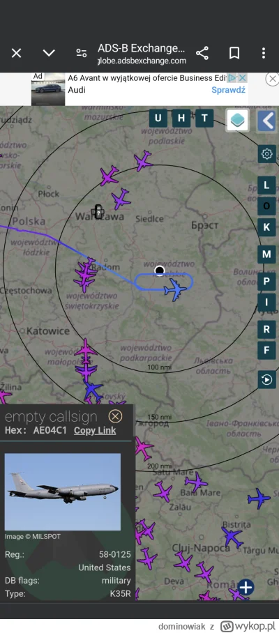 dominowiak - #ukraina #samoloty #flightradar24 #adsb 
Ciekawe co on tutaj tankuje i d...