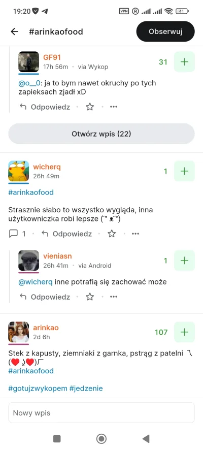 Krupier - @wicherq E dobra, na apce widać wpisy jak się na tag wejdzie. Ale ponoć pow...