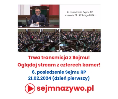 sejmnazywo-pl - Trwa transmisja obrad Sejmu RP na żywo

- Oglądaj sejmowy stream live...